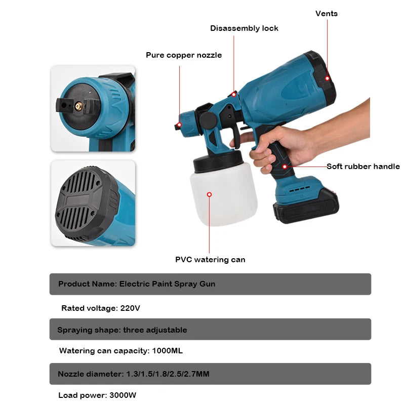 Cordless high pressure paint sprayer