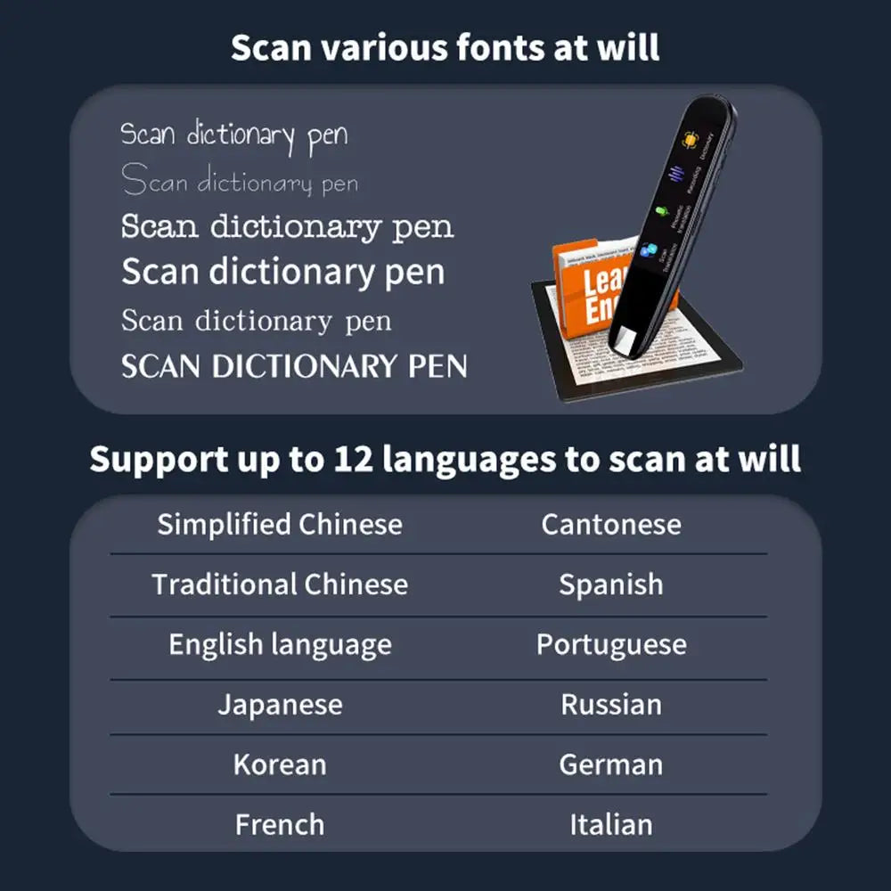 112 Language Translation Scanning Reading Pen