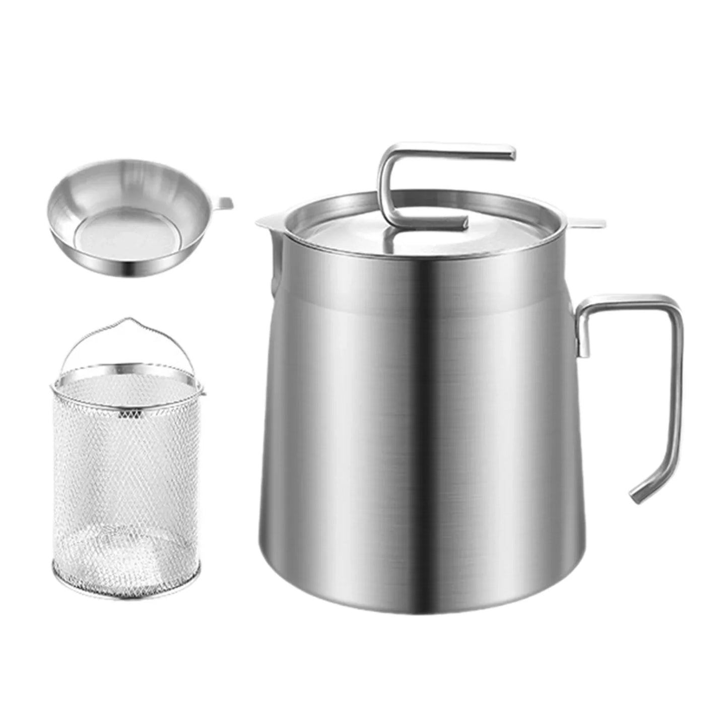 2-in-1 304 Stainless Steel Multifunctional Oil Strainer Pot