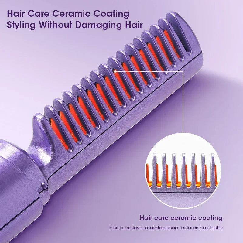 Straightening curling brush