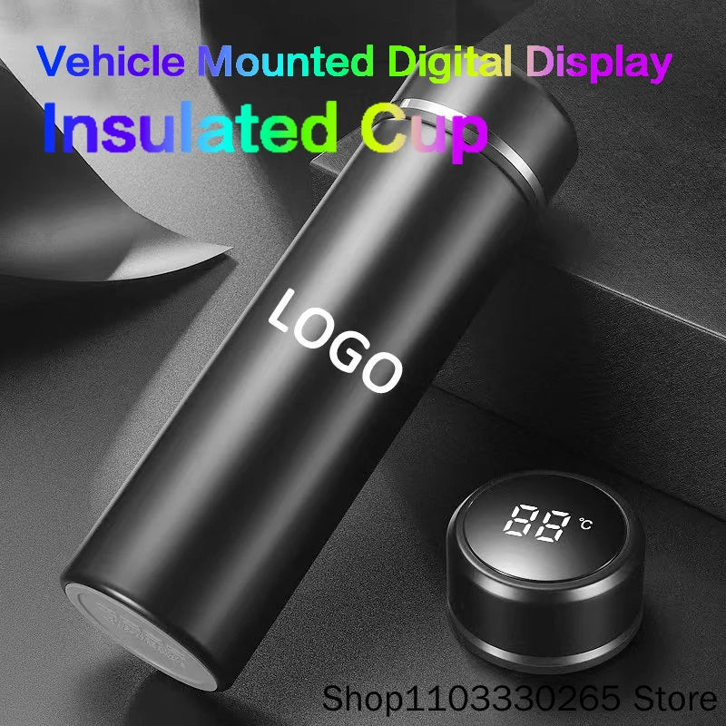 Stainless steel lettering intelligent temperature control insulation cup