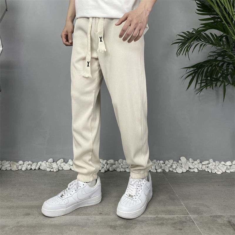 Men's ice silk elastic casual pants