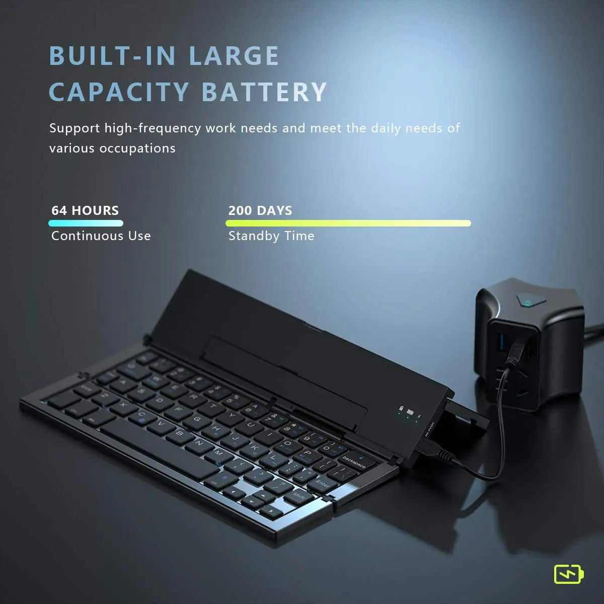 Wireless Tri-System Bluetooth Foldable Keyboard for Phones and Tablets