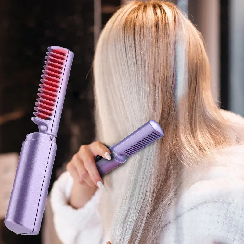 Straightening curling brush