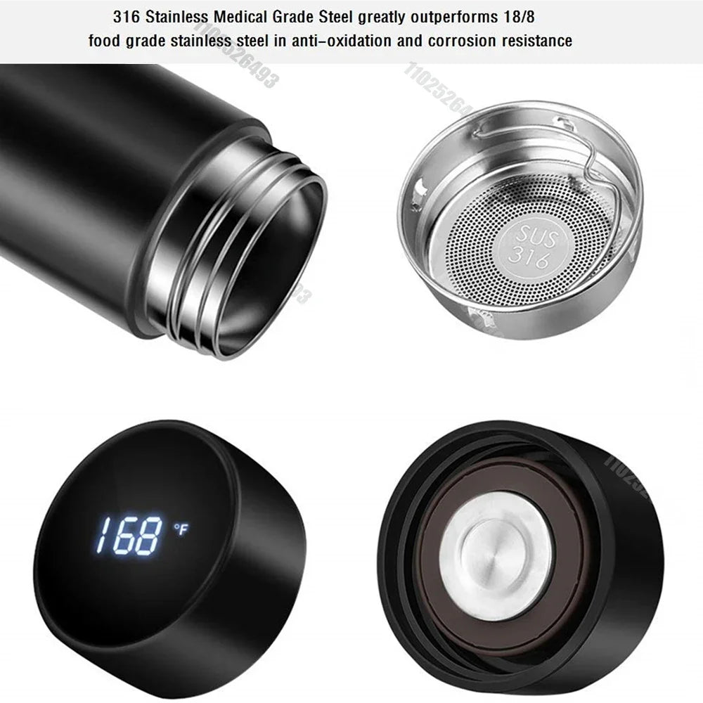 Stainless steel lettering intelligent temperature control insulation cup