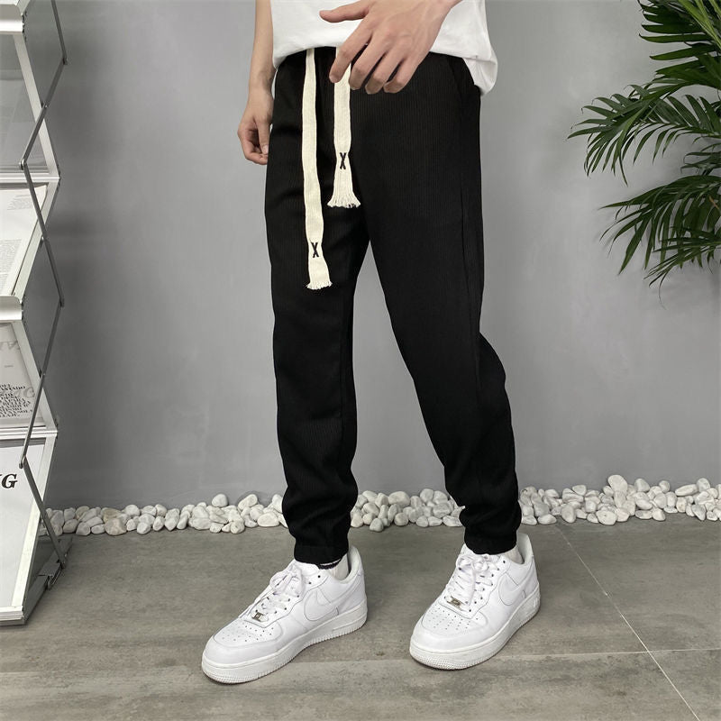 Men's ice silk elastic casual pants