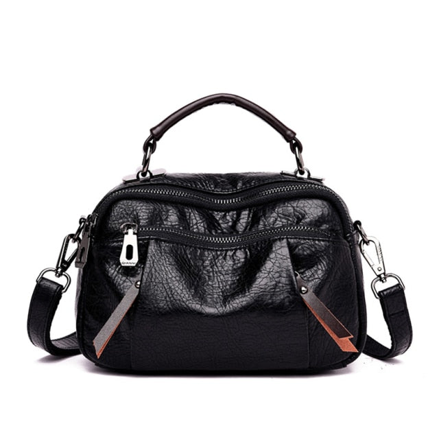 MULTI POCKETS SOFT LEATHER BAG