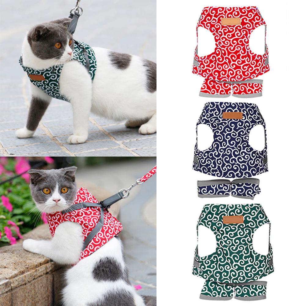 Cat Vest Harness And Leash Set To Outdoor Walking