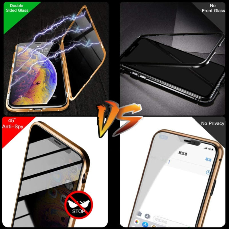 Samsung S21 Series Double-Sided Protection Anti-Peep Tempered Glass Phone Case