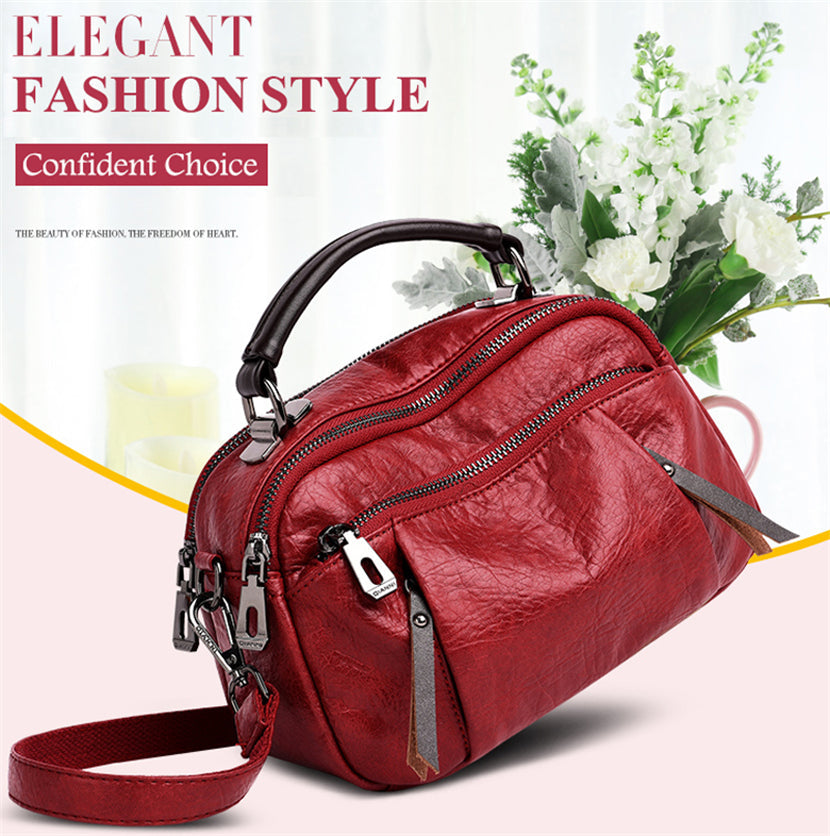 MULTI POCKETS SOFT LEATHER BAG