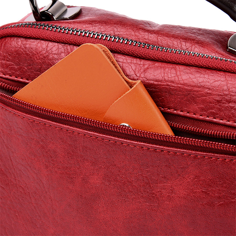 MULTI POCKETS SOFT LEATHER BAG