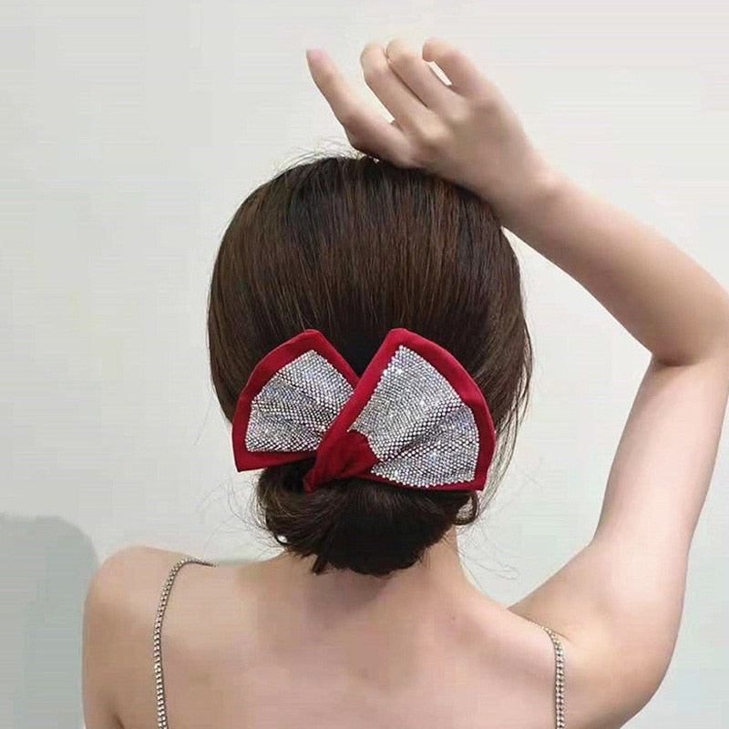 Diamond Glitter Deft Bun Twisting Bow