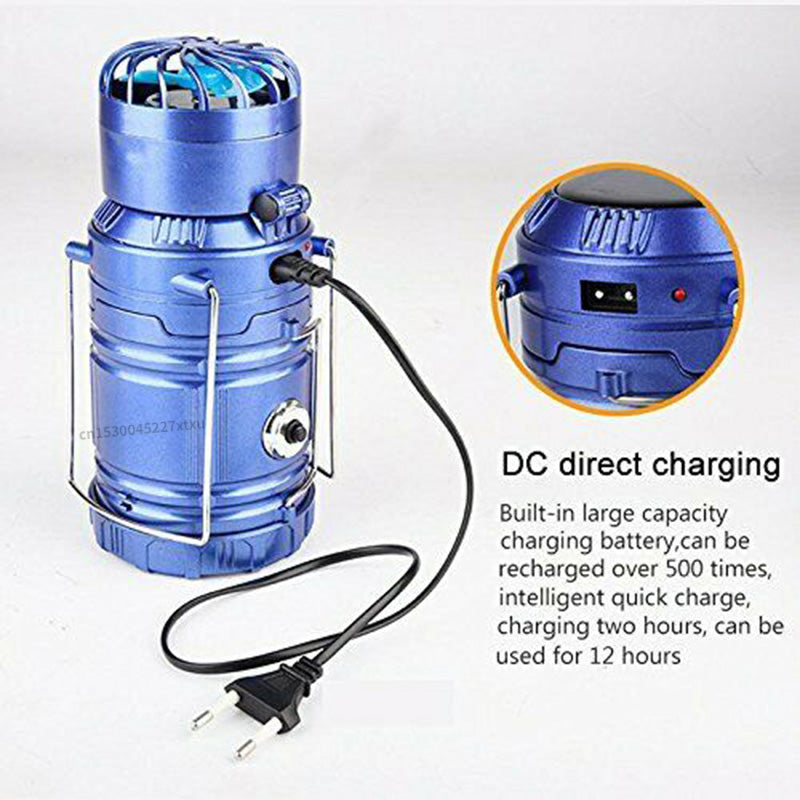 6 in 1 Portable Outdoor LED Camping Lantern With Fan