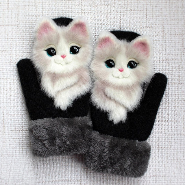 Hand-knitted Animal Mittens