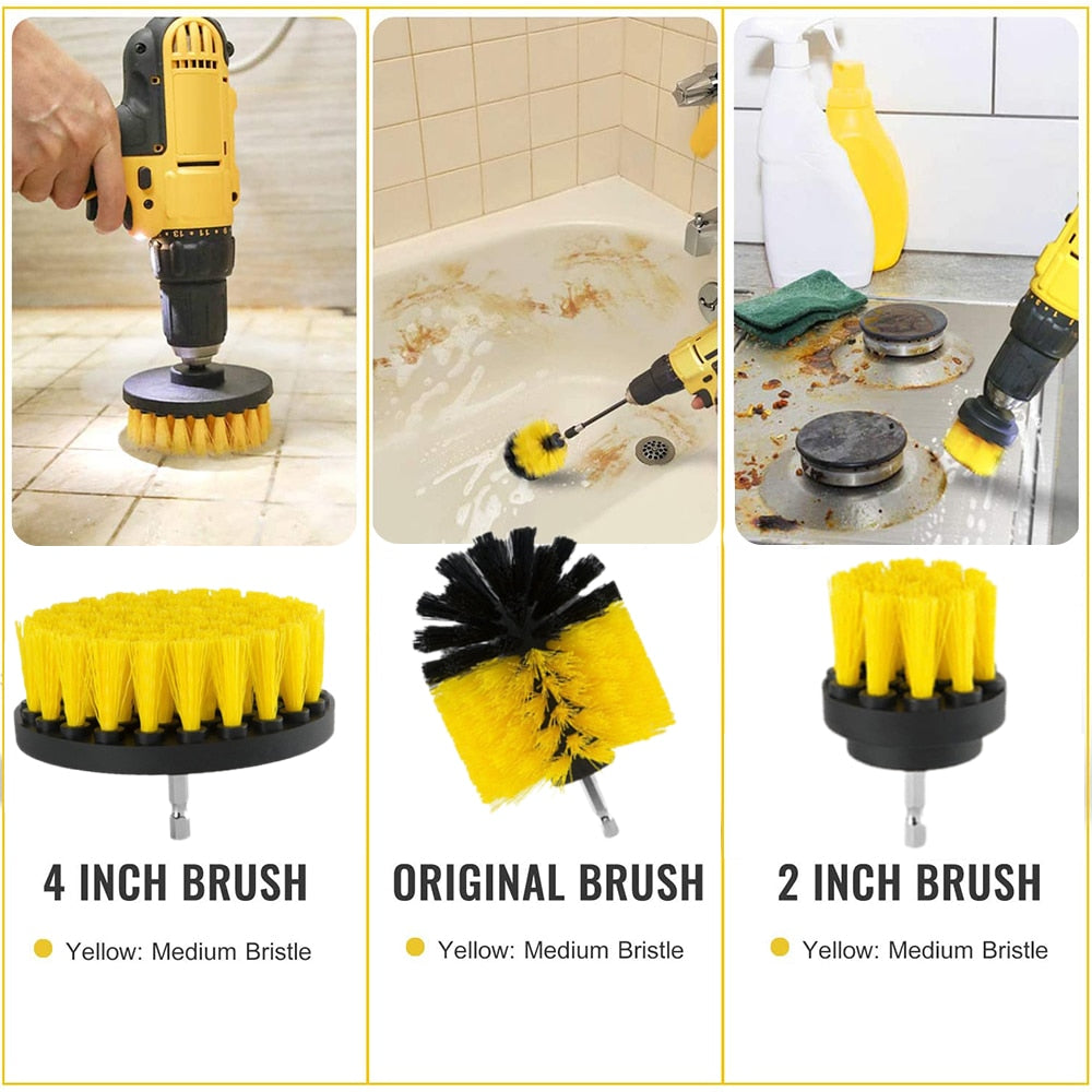 3 / 5 / 12 - PIECE DRILL BRUSH ATTACHMENT SET