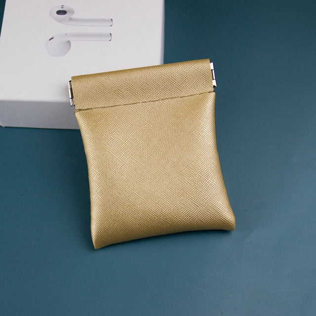 Snap Closure Leather Organizer Pouch